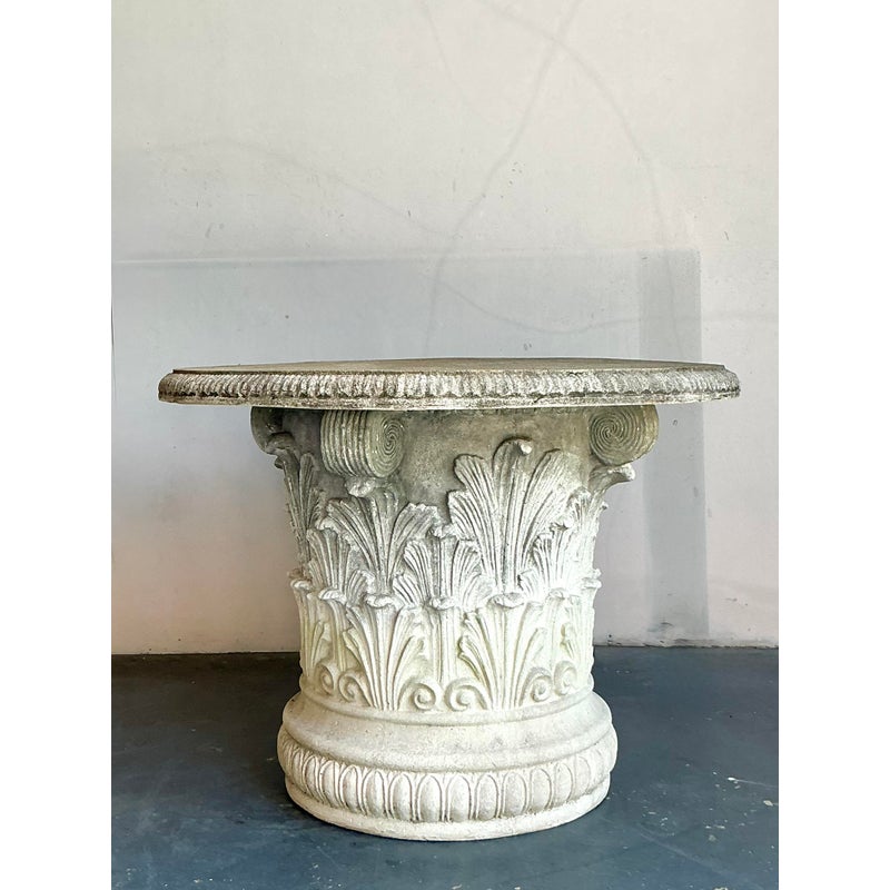 Vintage Regency Concrete Coated Resin Garden Table - Detail view