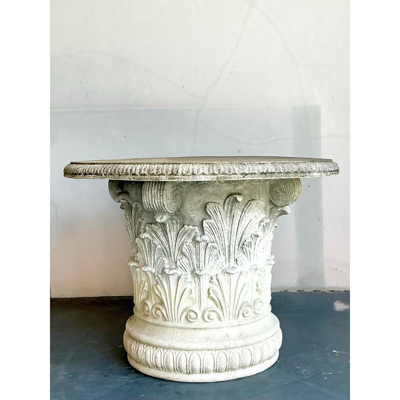 Vintage Regency Concrete Coated Resin Garden Table - Top view