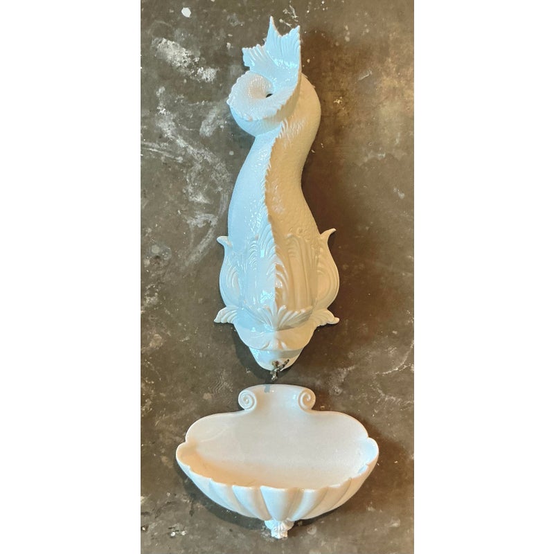 Vintage Italian Glazed Ceramic Koi Lavabo - Detail view