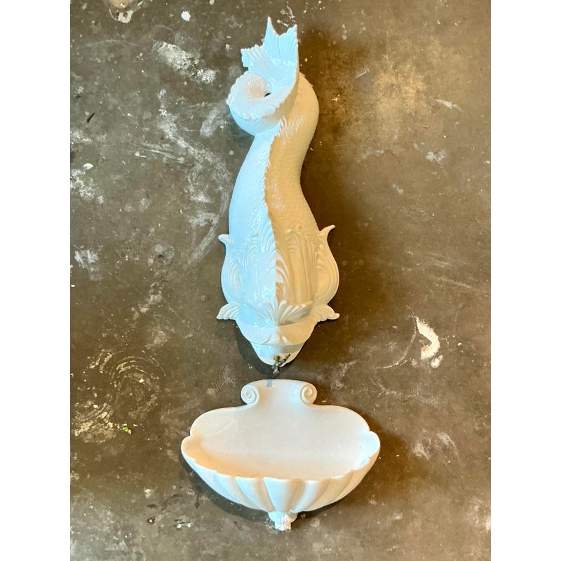 Vintage Italian Glazed Ceramic Koi Lavabo - Side view