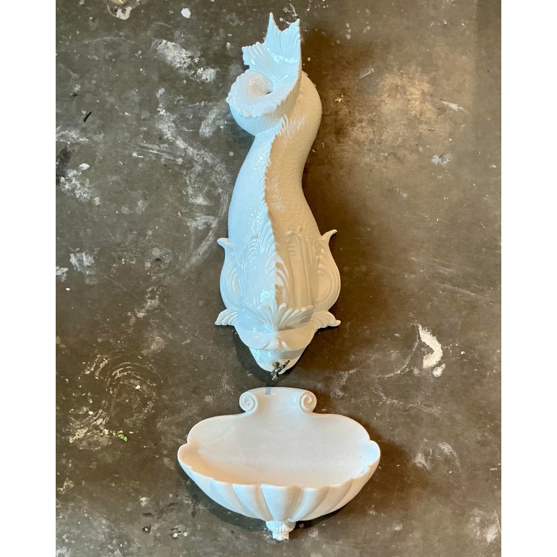 Vintage Italian Glazed Ceramic Koi Lavabo - Top view