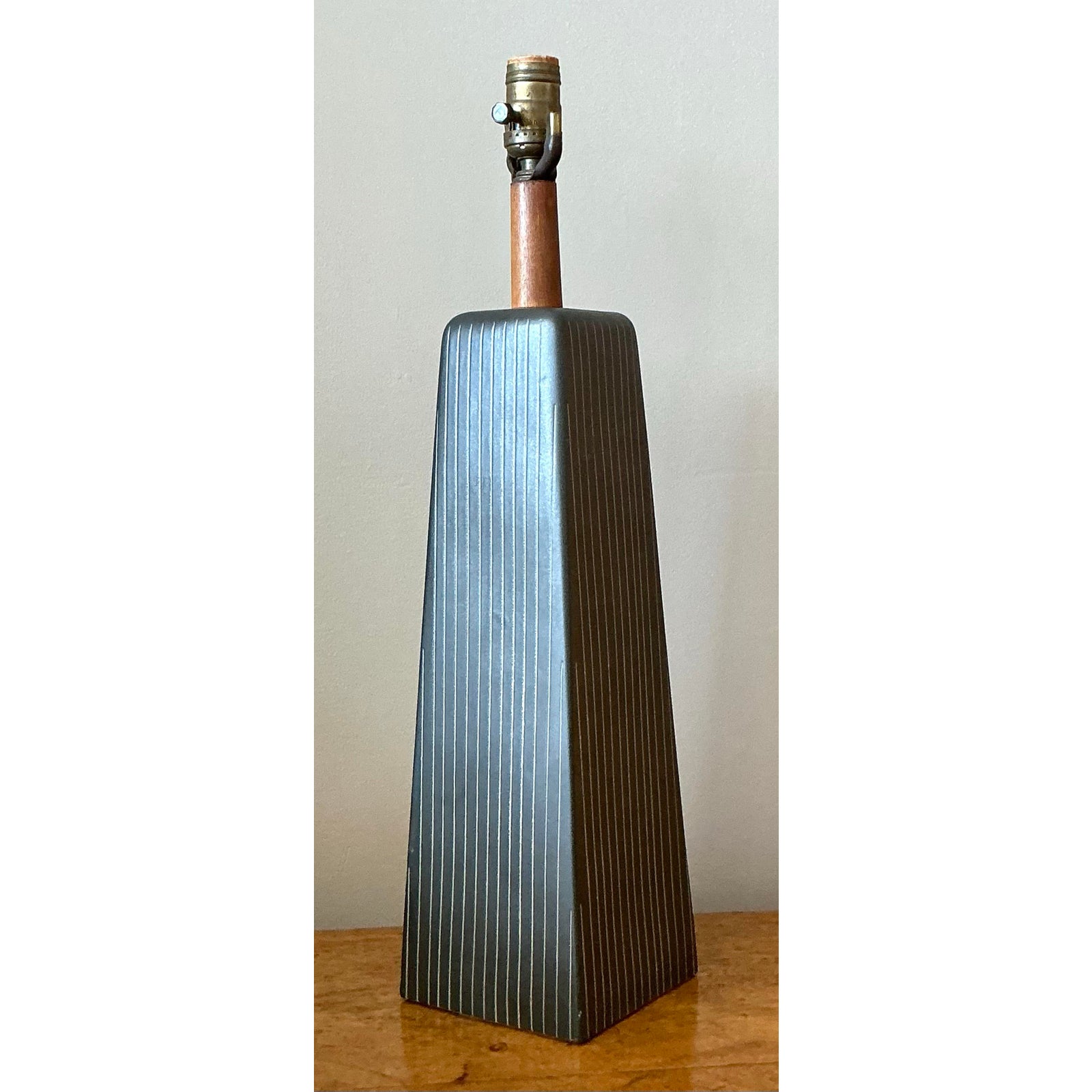Vintage Late 20th Century Martz Pinstripe Lamp - Back view