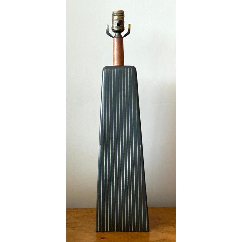 Vintage Late 20th Century Martz Pinstripe Lamp - Side view