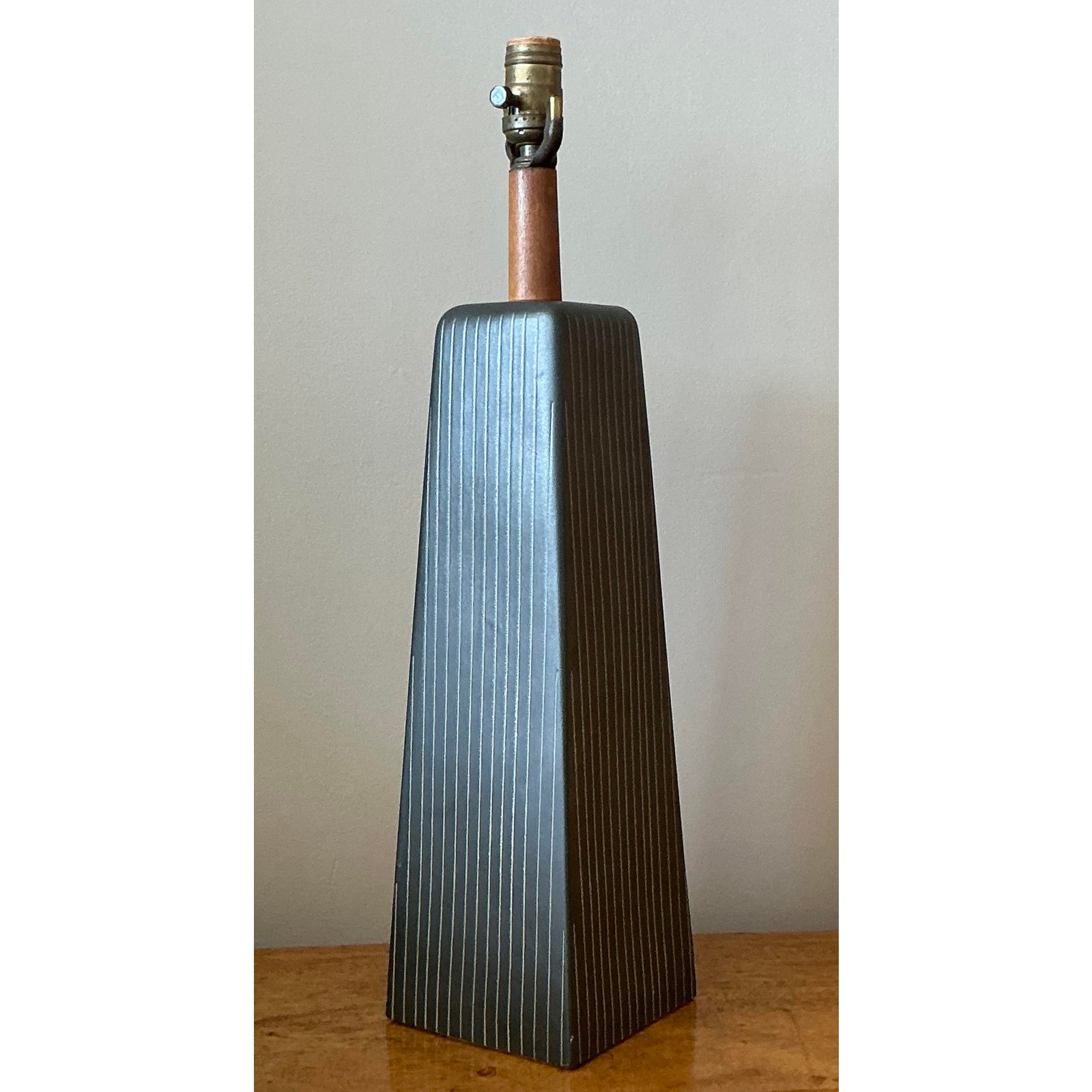 Vintage Late 20th Century Martz Pinstripe Lamp - Top view