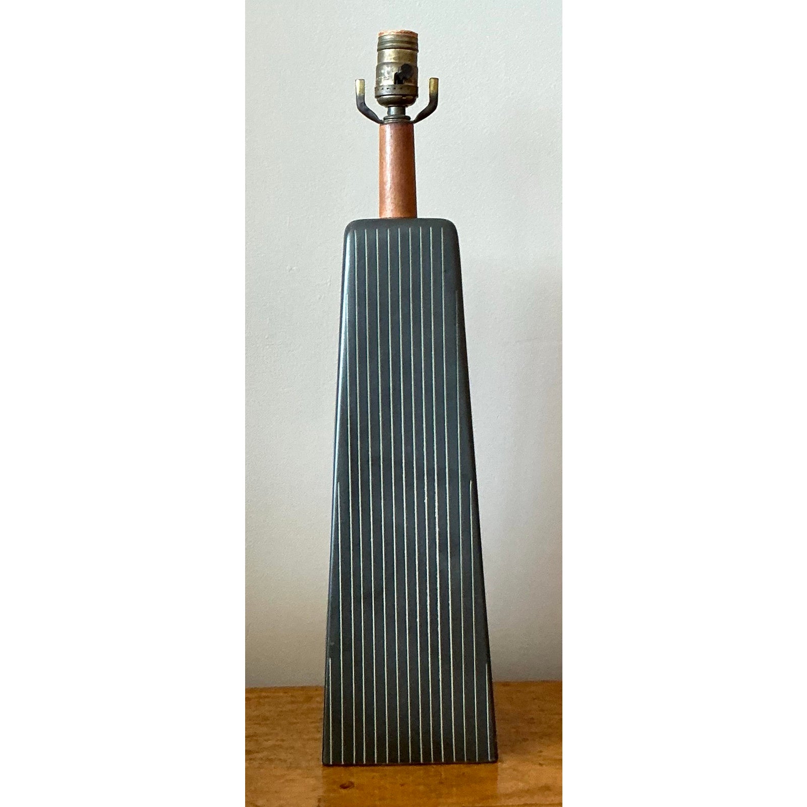 Vintage Late 20th Century Martz Pinstripe Lamp - Detail view