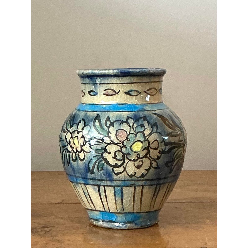 Vintage Boho Crackle Glaze Vase - Detail view