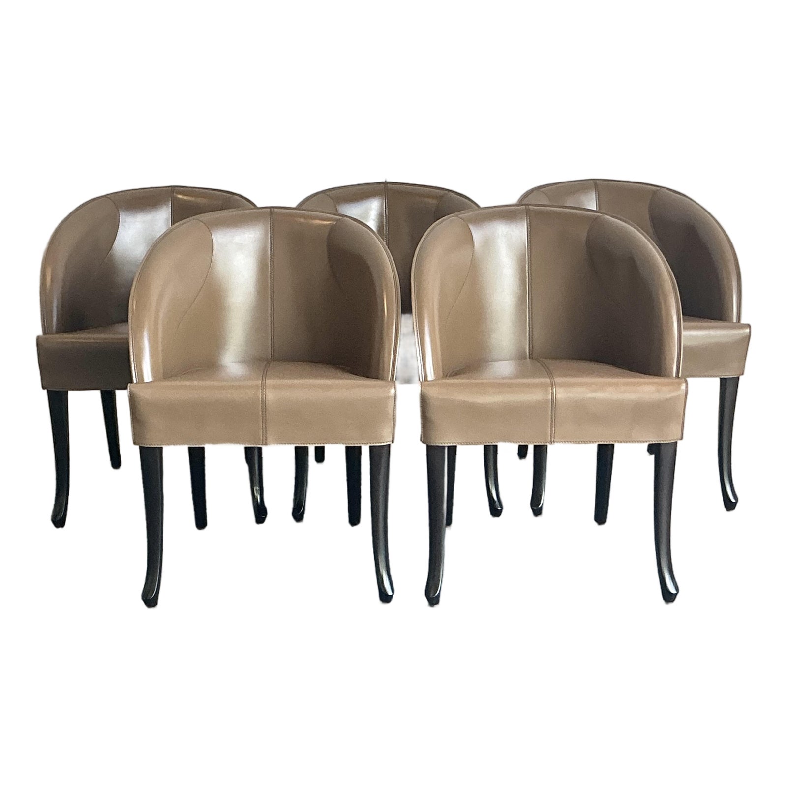 Vintage Italian Georgetti Leather Dining Chairs - Set of 5