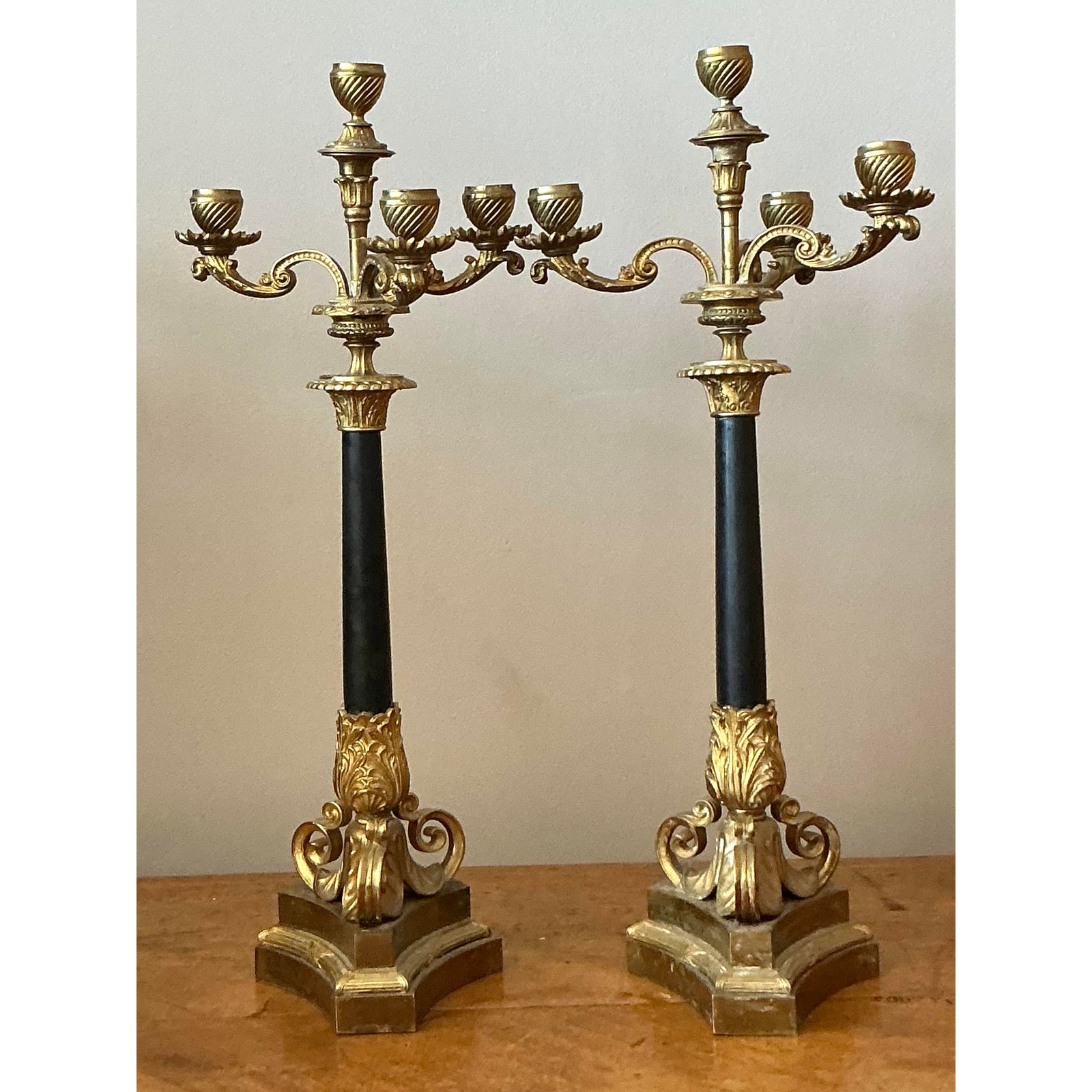Vintage Regency Gilt Candelabras - Set of 2 - Back view