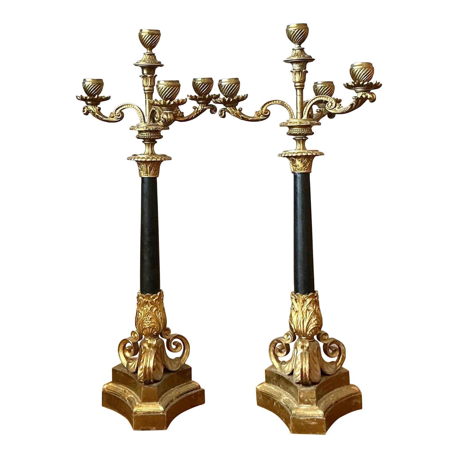 Vintage Regency Gilt Candelabras - Set of 2