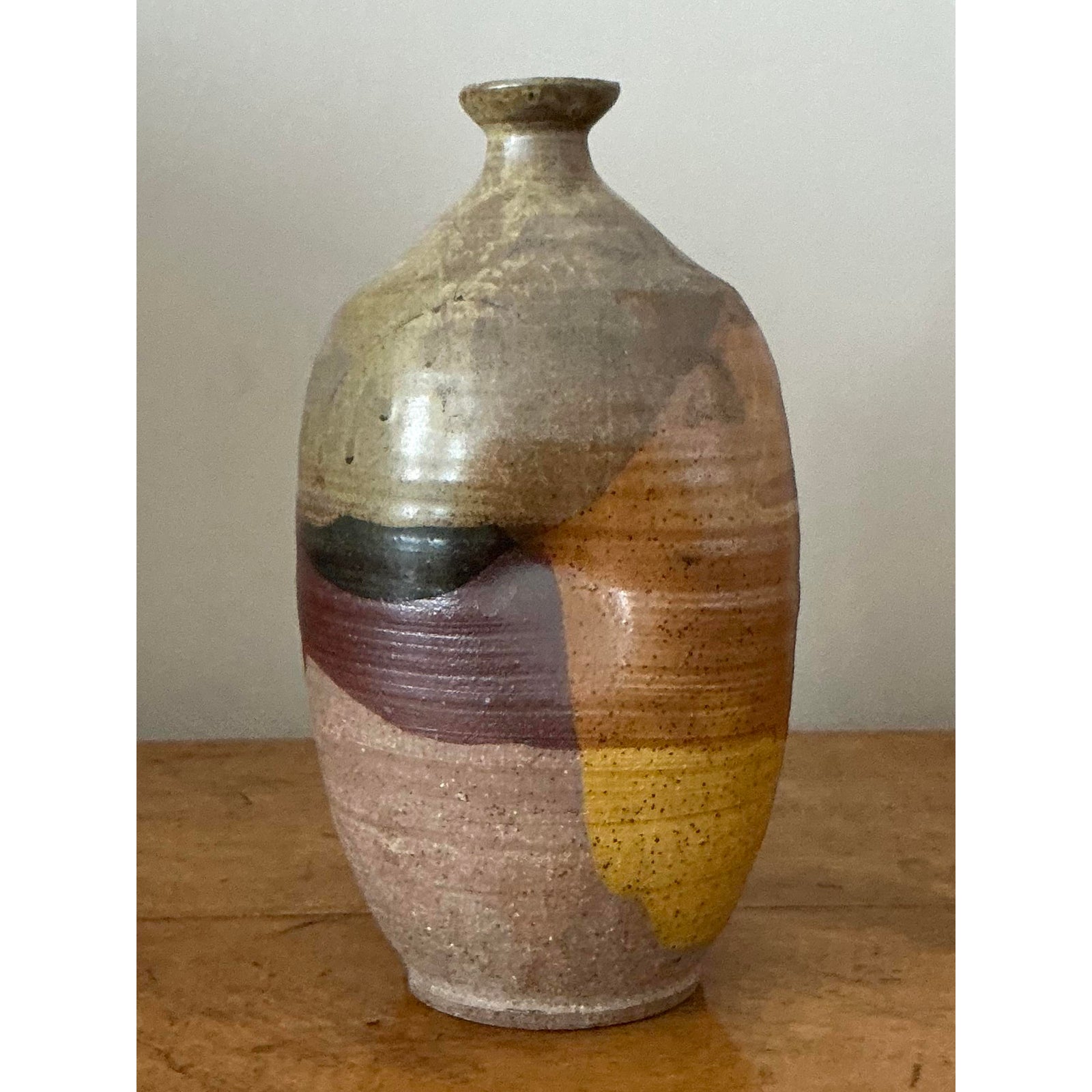 Vintage Boho Original Studio Pottery Vase - Side view