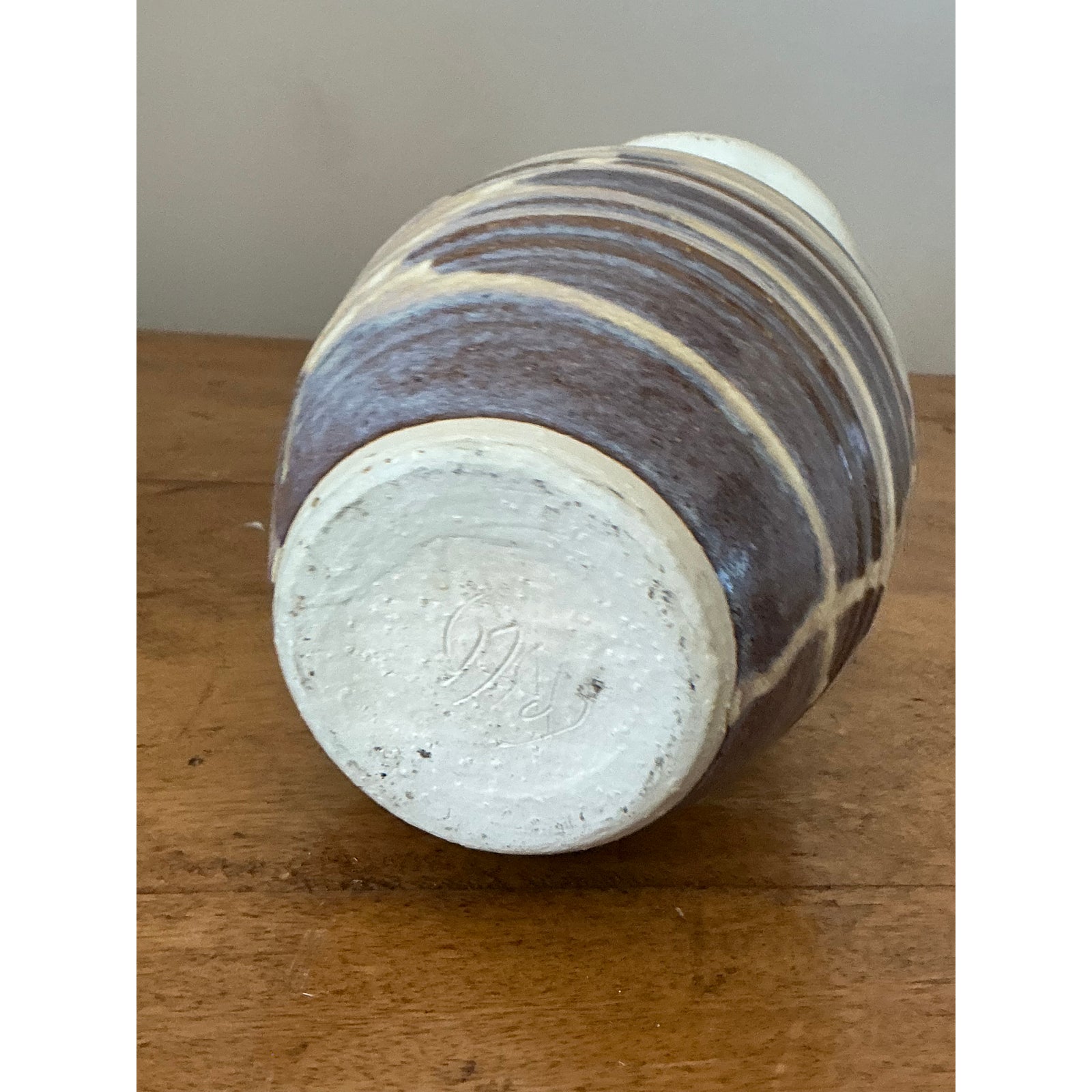 Vintage Boho Glazed Ceramic Vase - Detail view