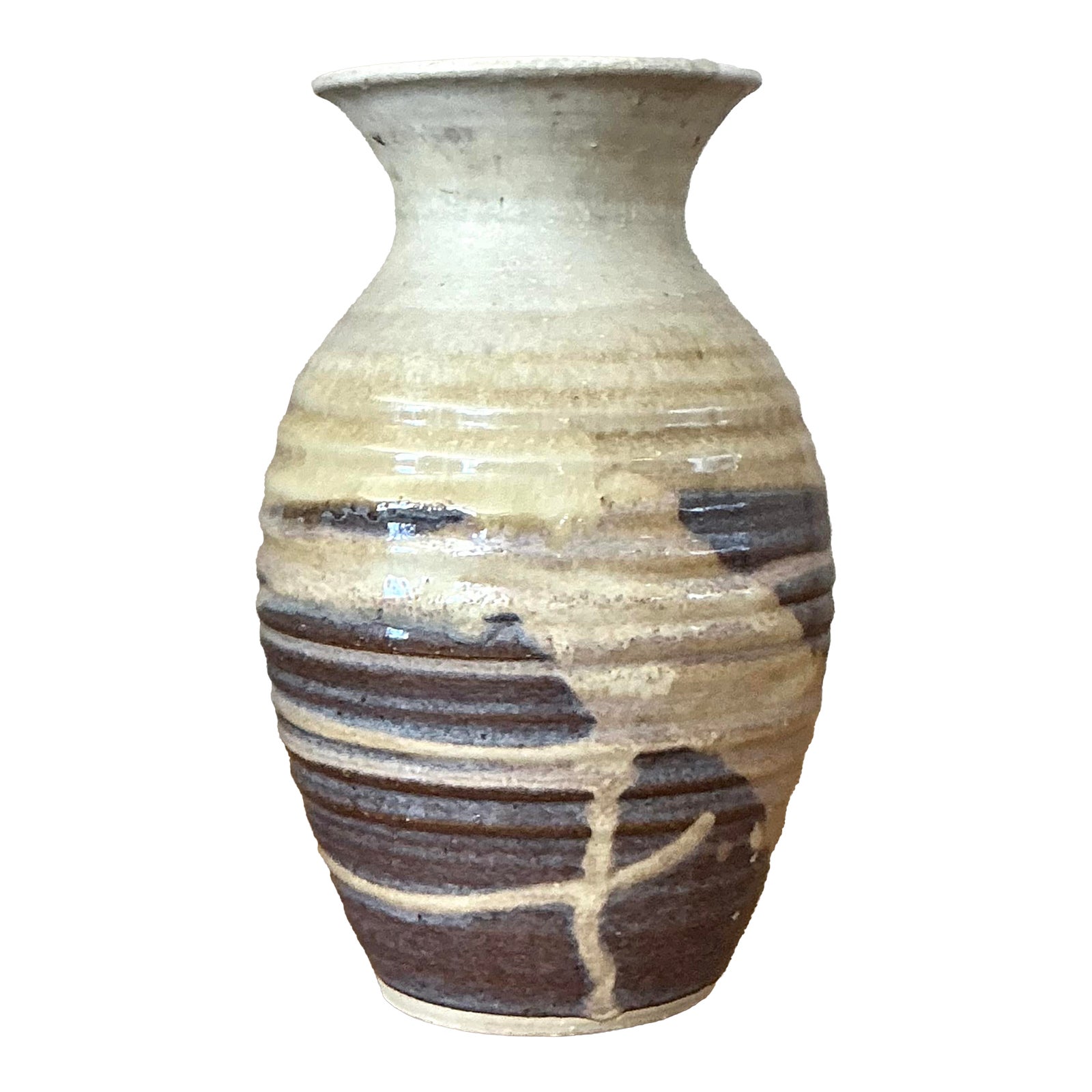Vintage Boho Glazed Ceramic Vase