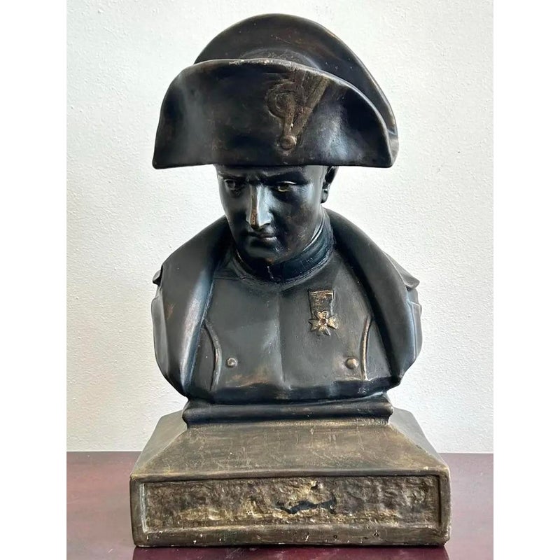 Vintage Mid 20th Century Military Bust of Napoleon - Back view