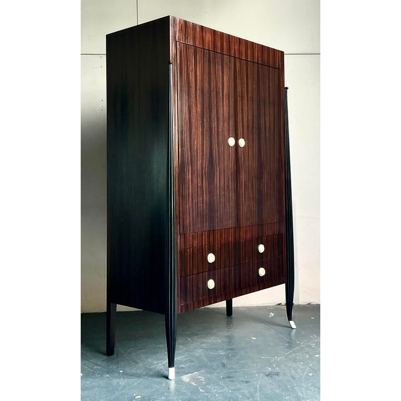 Vintage Boho Custom v. Rossi Zebra Wood Armoire - Top view