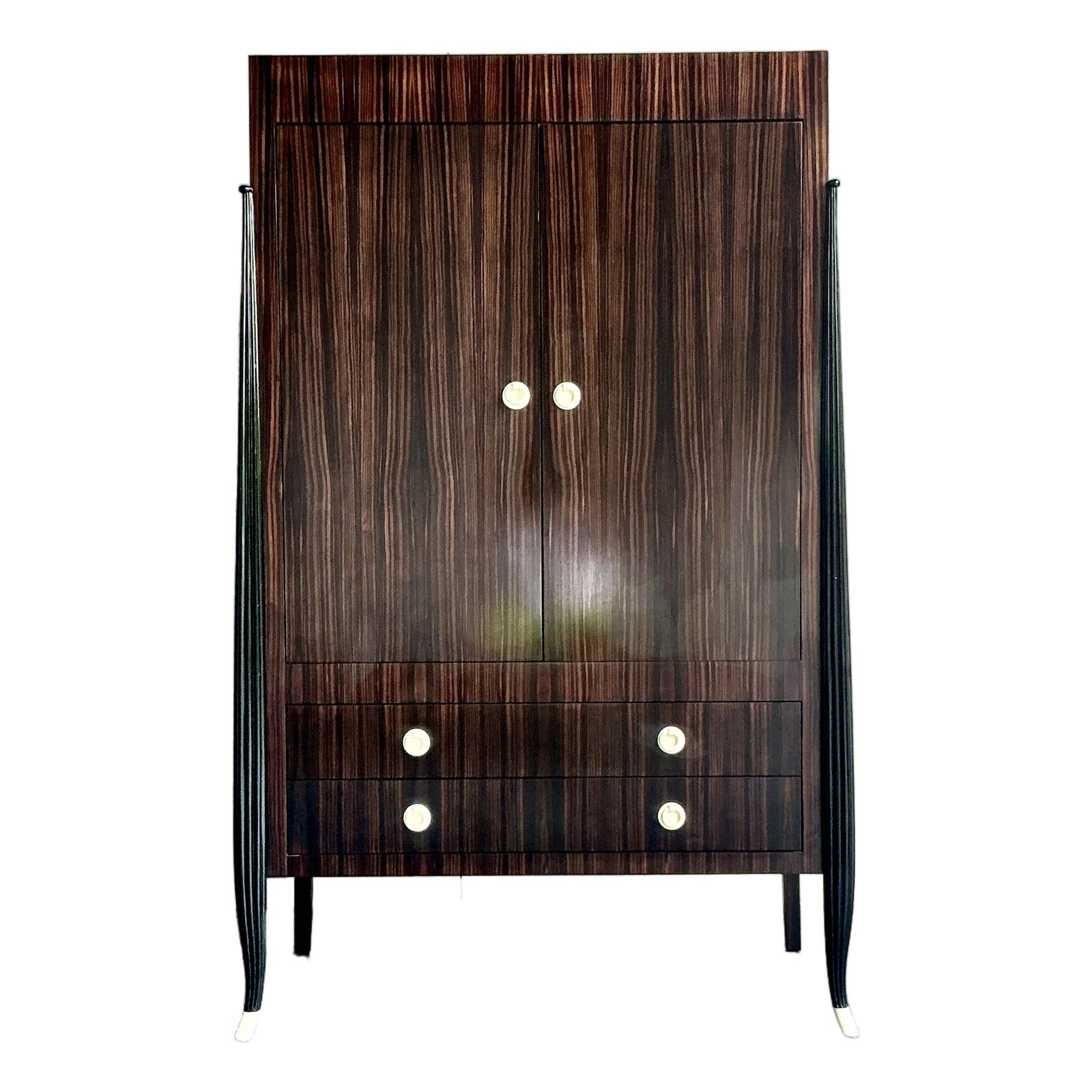 Vintage Boho Custom v. Rossi Zebra Wood Armoire