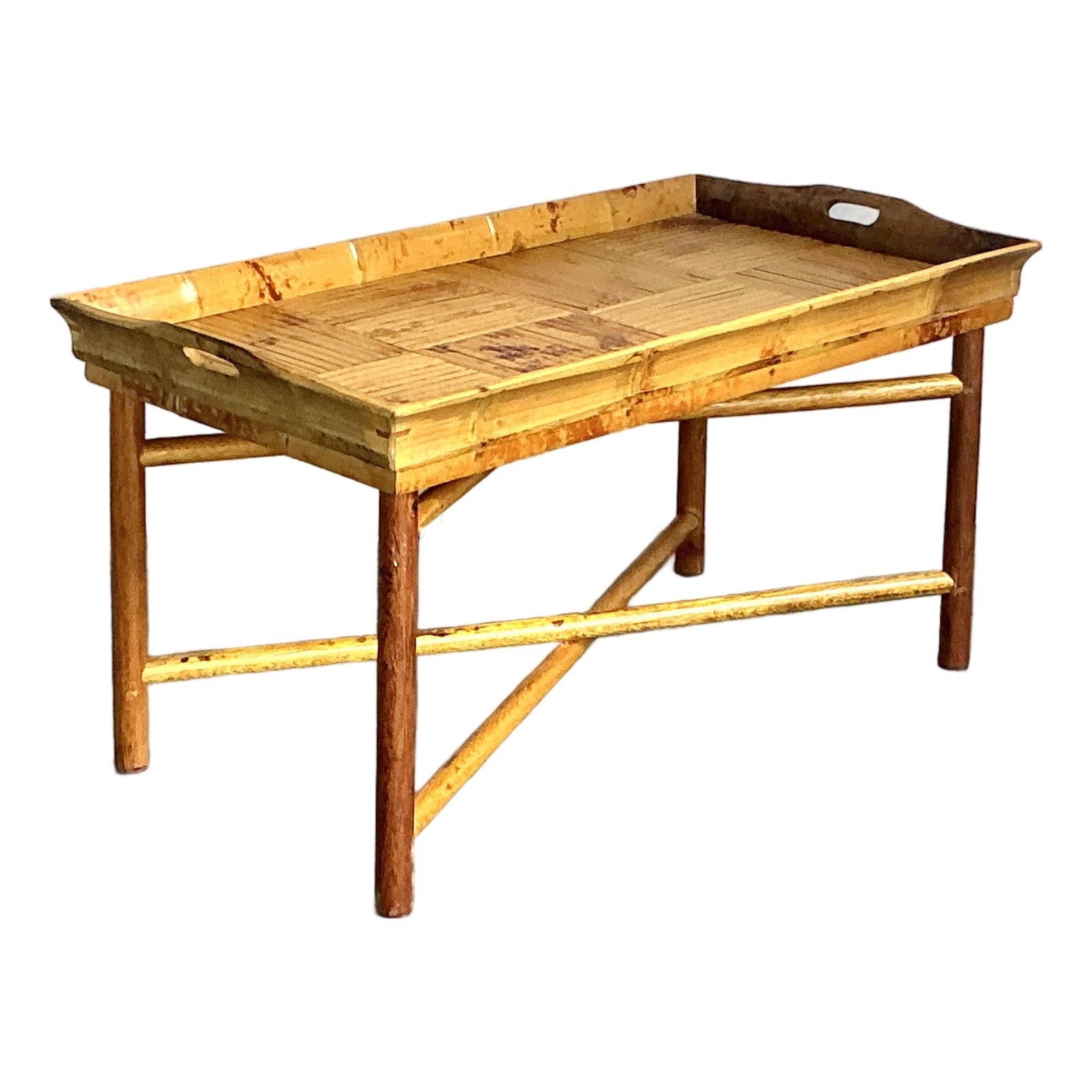 Vintage Coastal Patch Work Reed Coffee Table