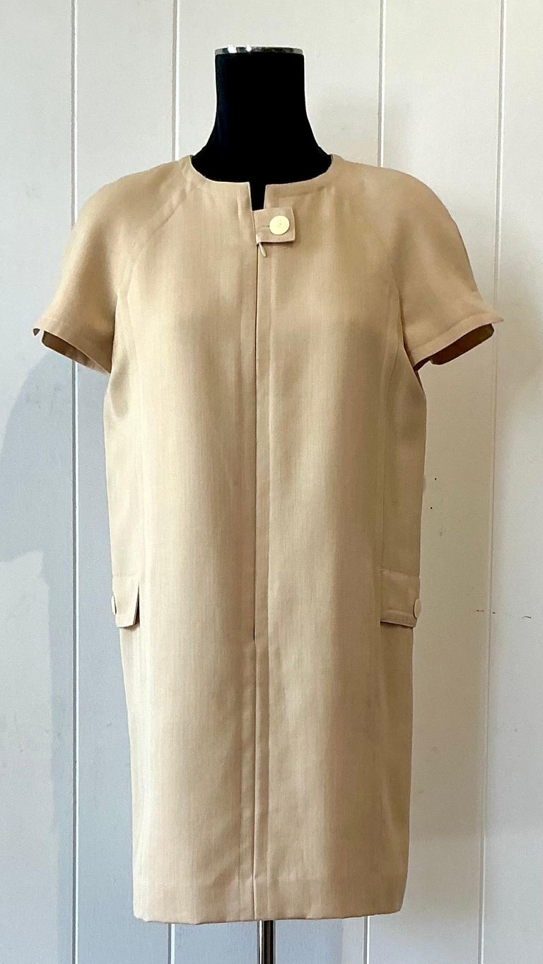 Vintage Boho Courrege Short Sleeve Dress - Back view