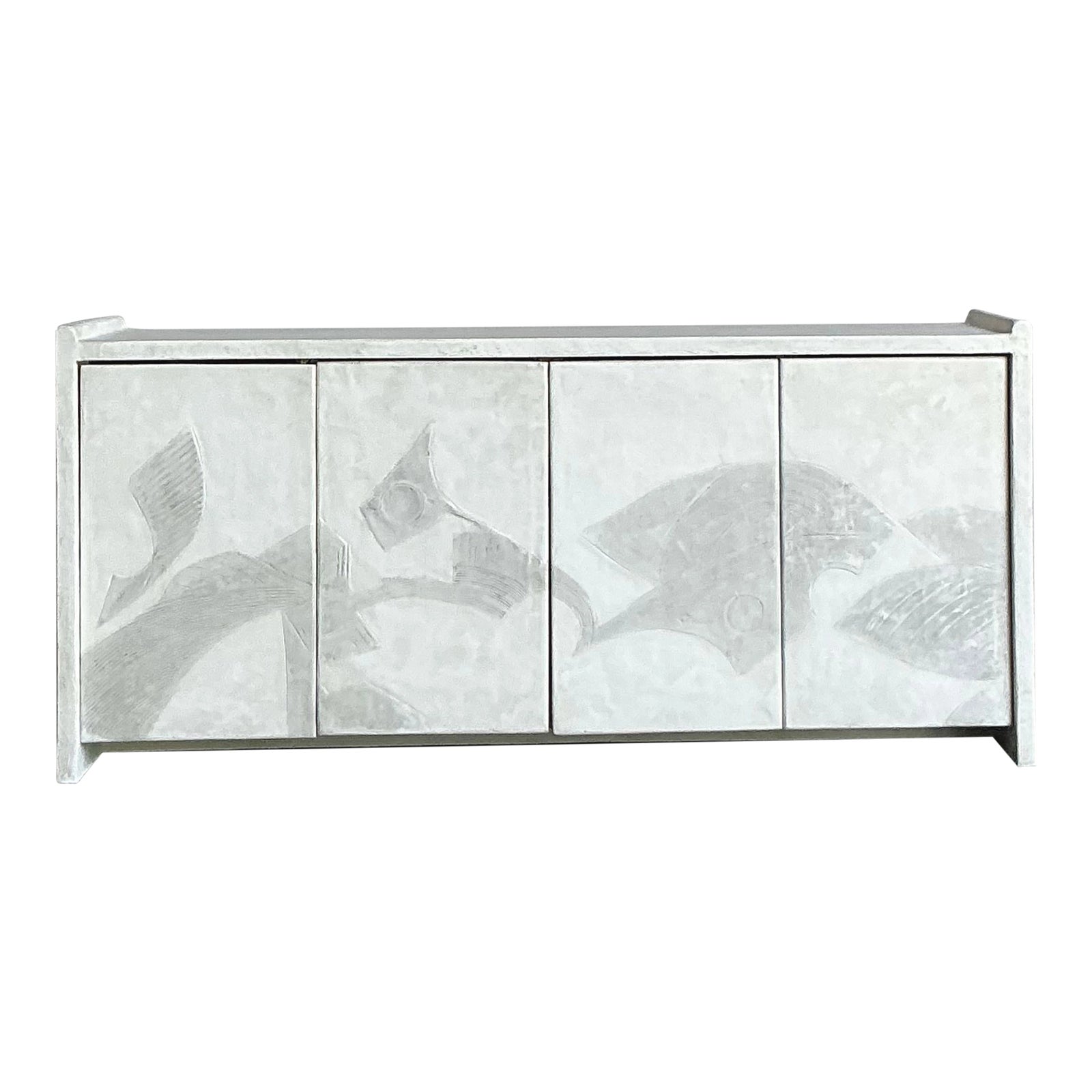 Vintage Boho 1970s French Plaster Credenza
