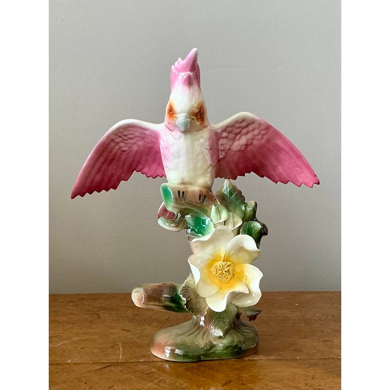 Vintage Regency Glazed Ceramic Bird - Side view
