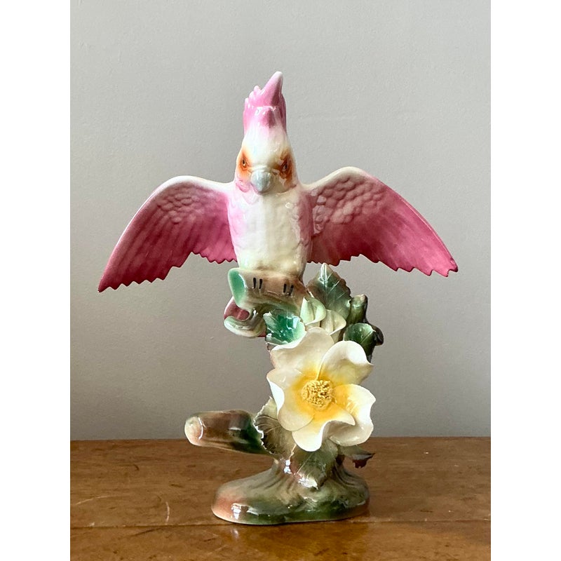 Vintage Regency Glazed Ceramic Bird - Top view