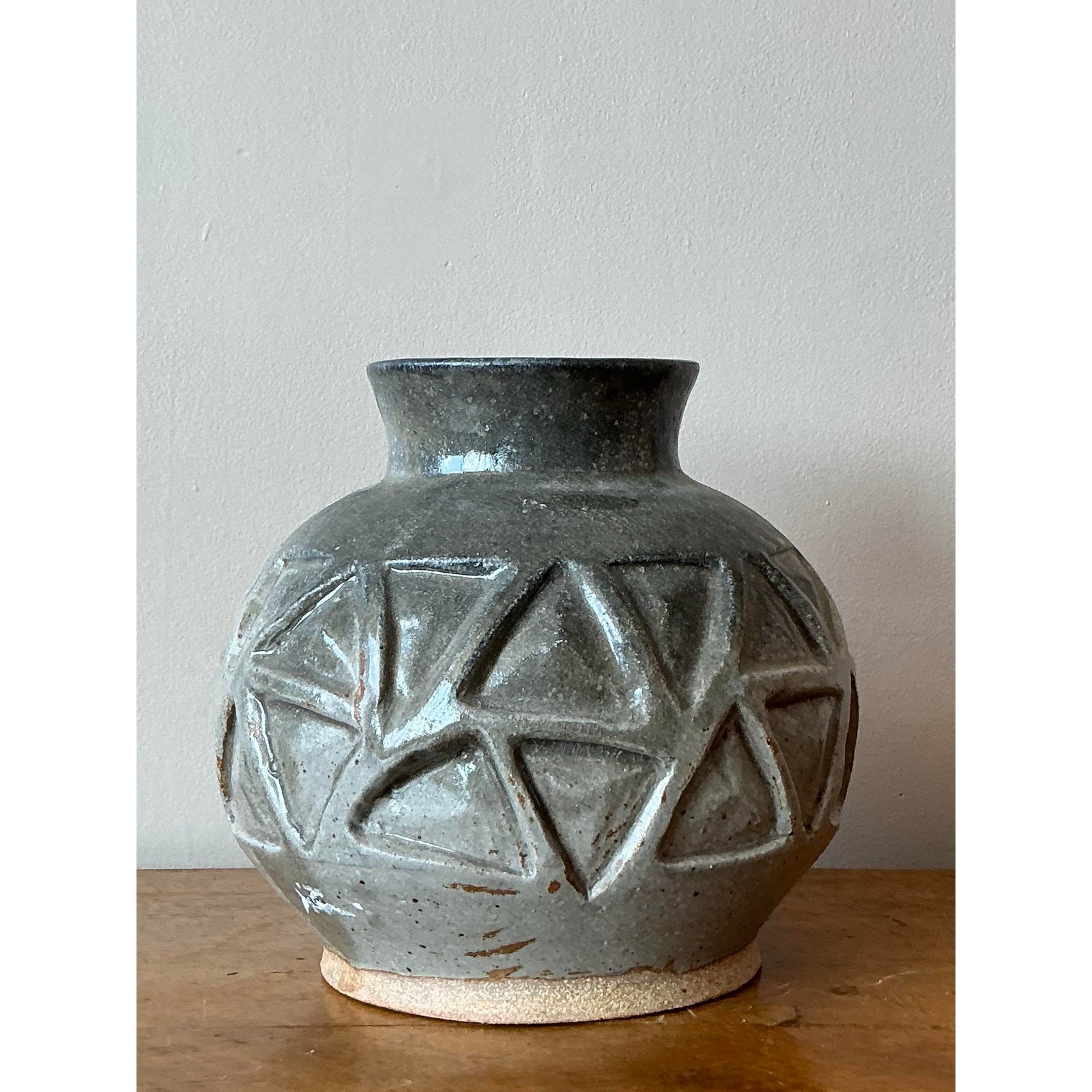 Vintage Boho Original Studio Pottery Vase - Side view