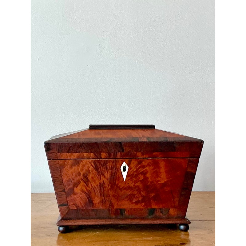 Vintage Boho 19th Century Burl Wood Box - Back view
