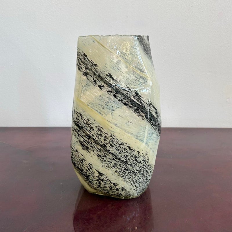Vintage Boho Asymmetrical Glass Vase - Back view