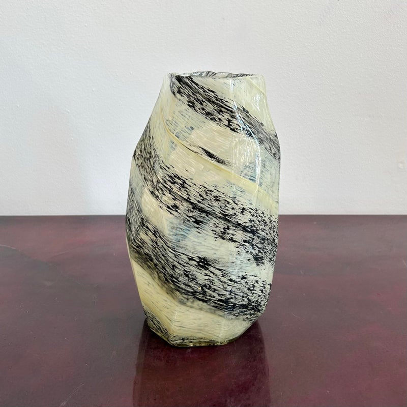Vintage Boho Asymmetrical Glass Vase - Top view