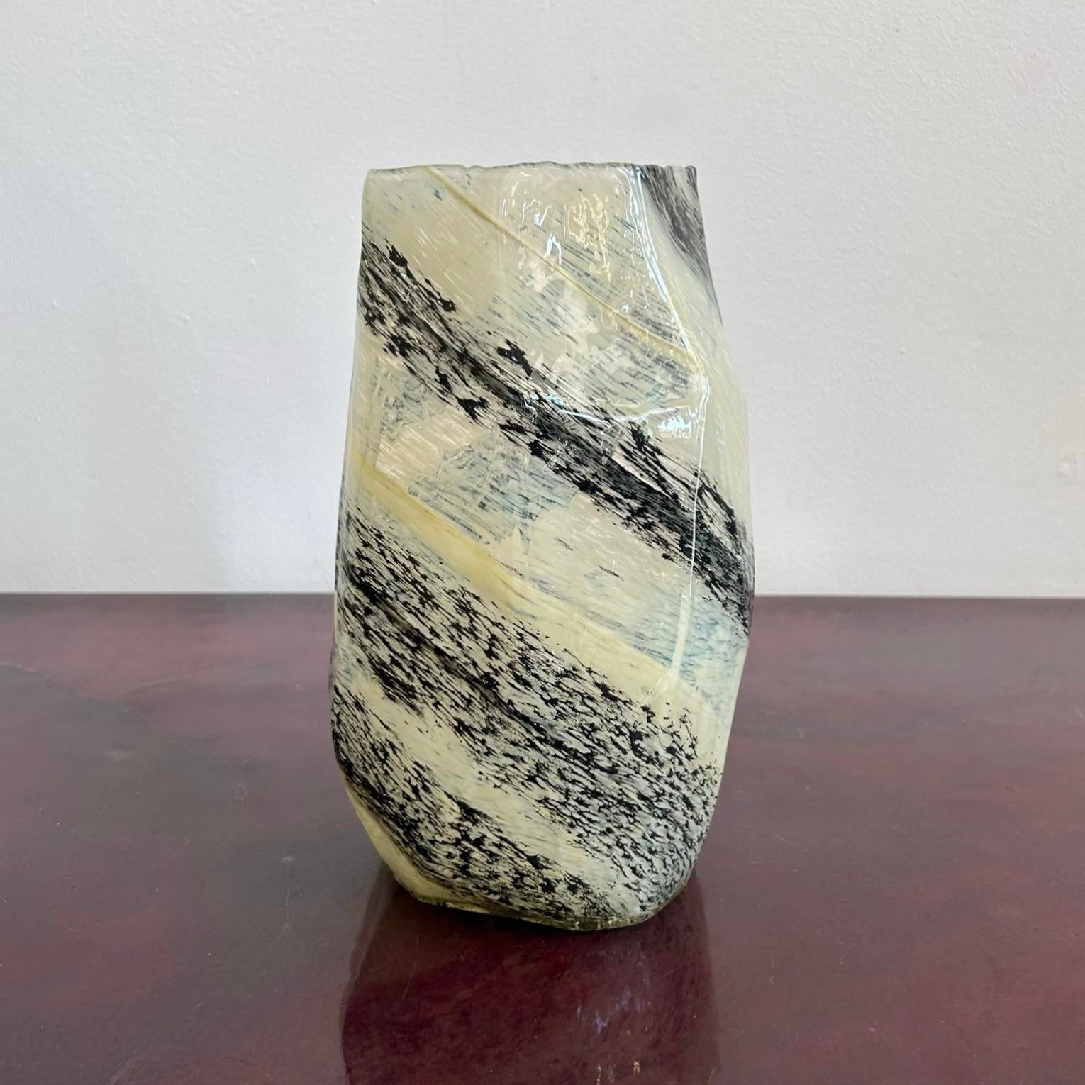 Vintage Boho Asymmetrical Glass Vase - Side view