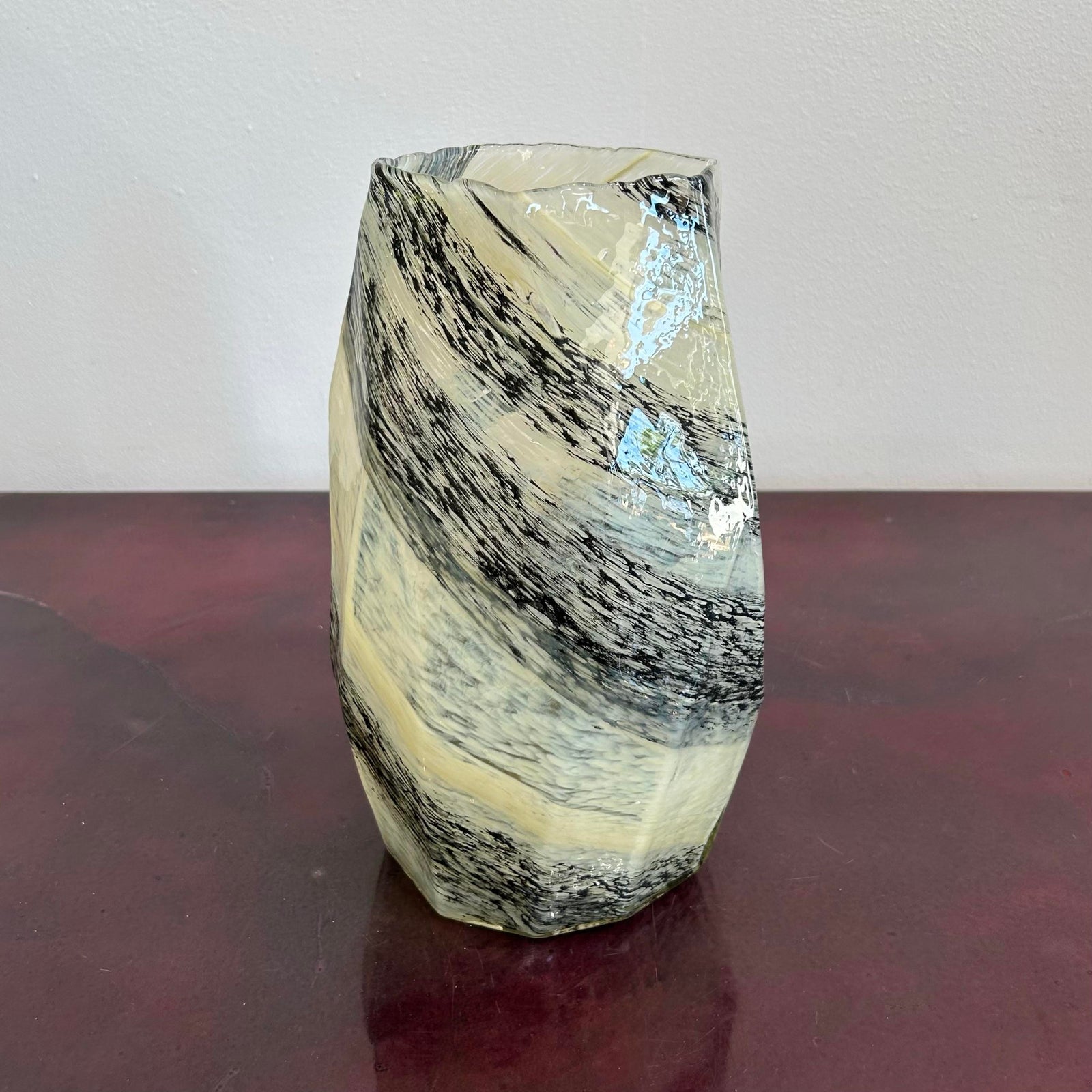 Vintage Boho Asymmetrical Glass Vase - Detail view