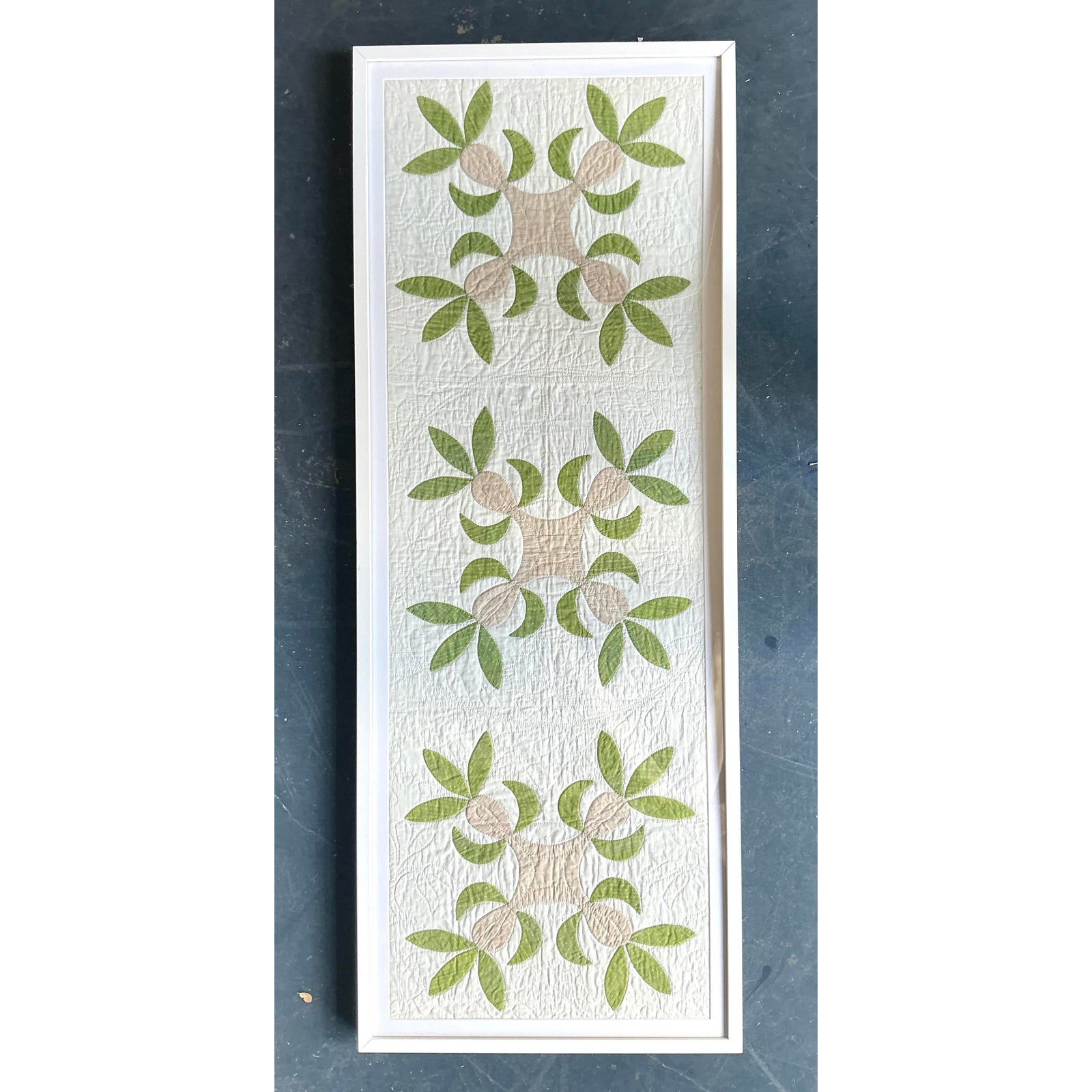 Vintage Regency Framed Quilt Panel - Top view