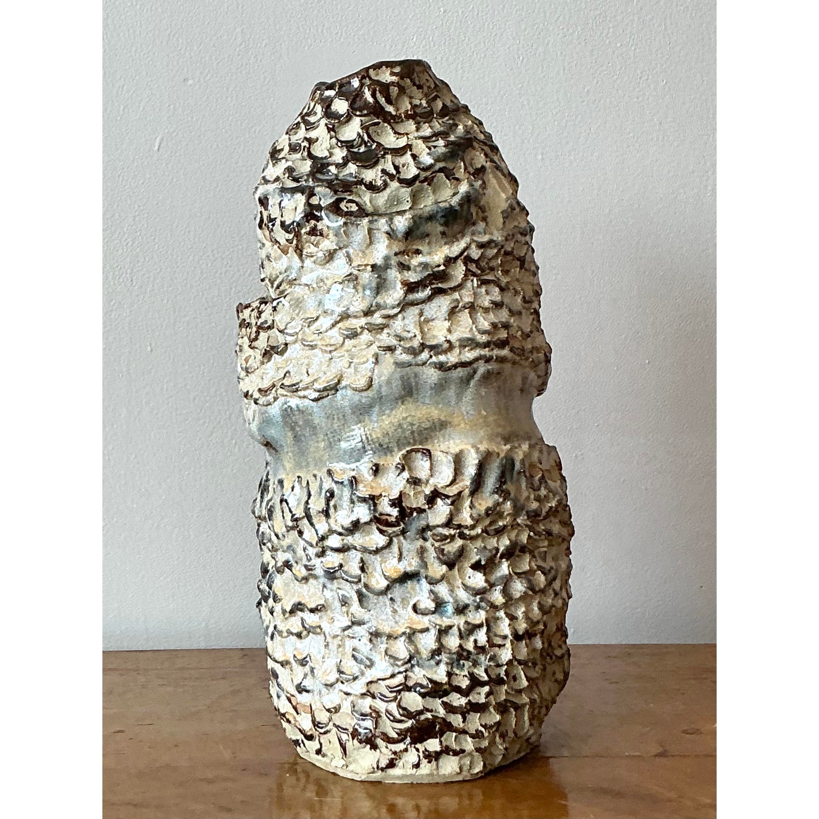 Vintage Boho Original Studio Pottery Vase - Back view