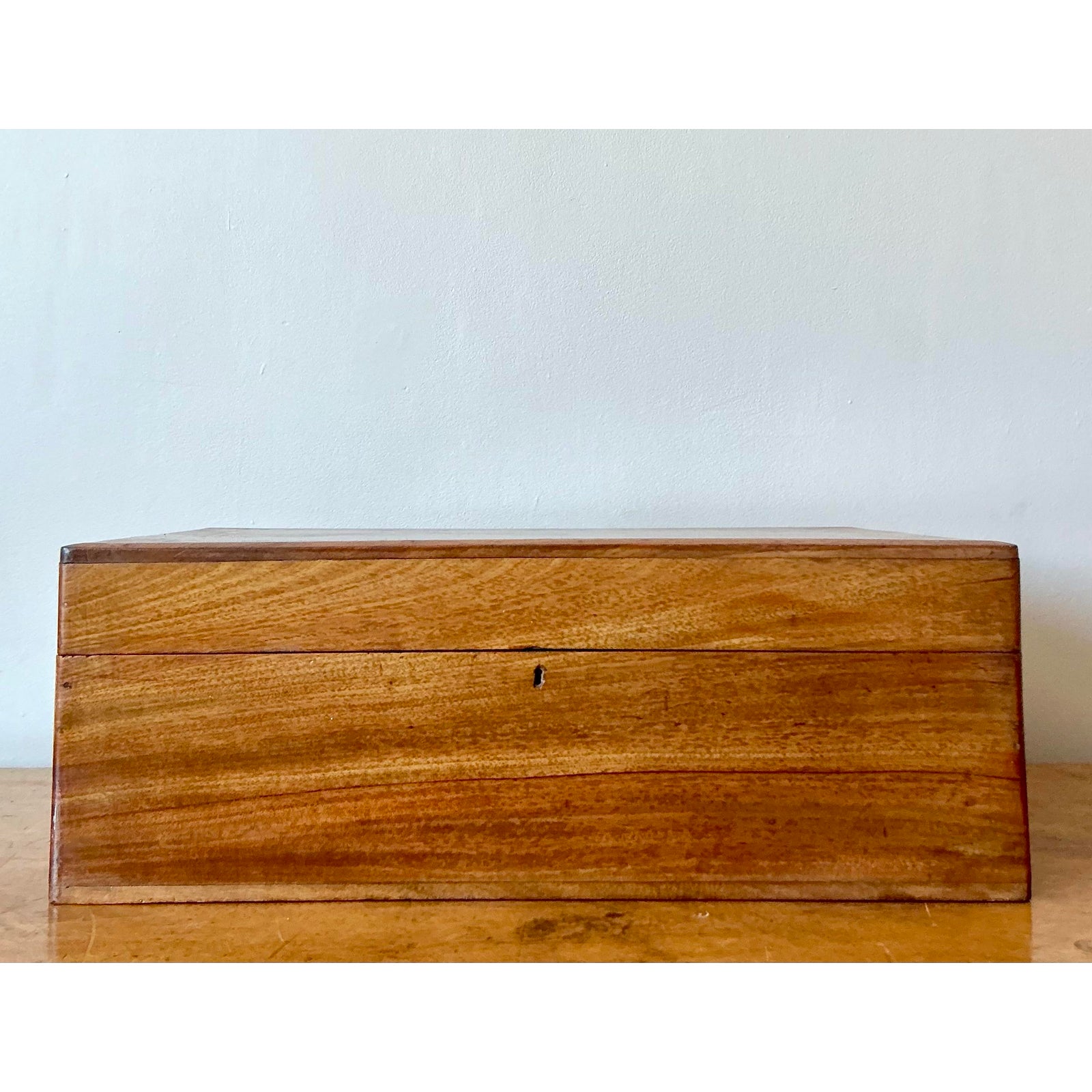 Vintage Boho Large Marquetry Box - Back view