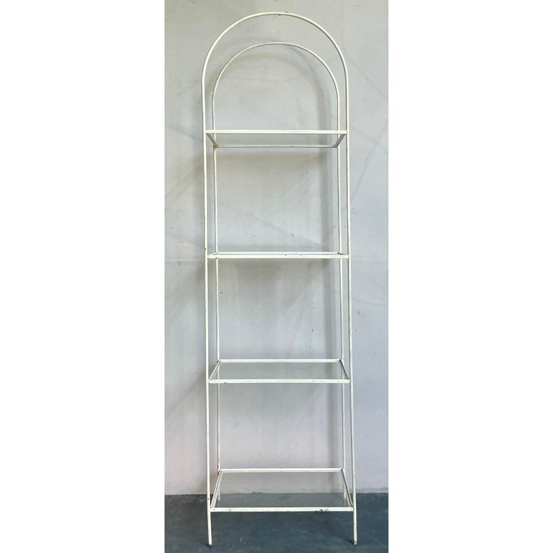 Vintage Regency Arched Iron Etagere - Back view