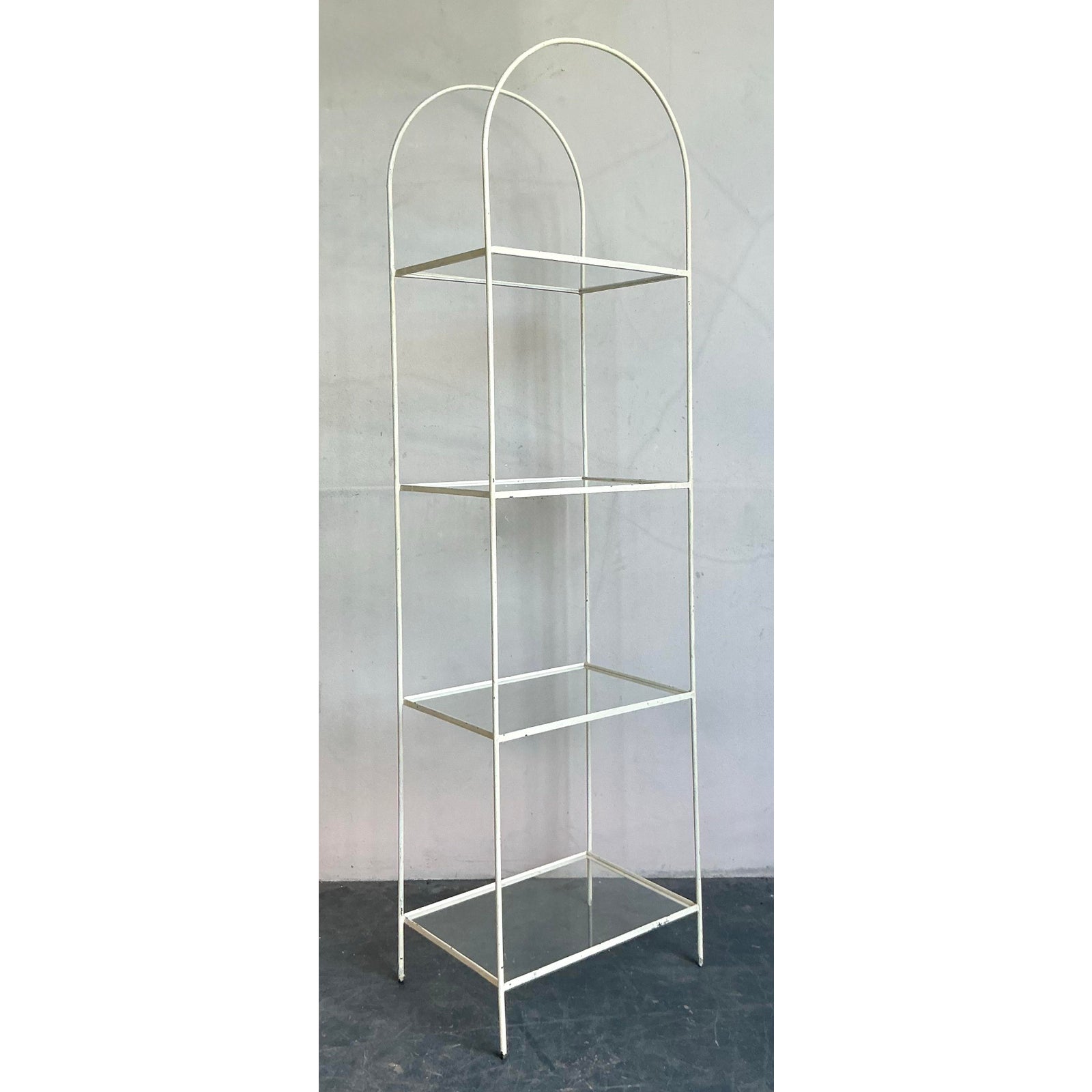 Vintage Regency Arched Iron Etagere - Side view
