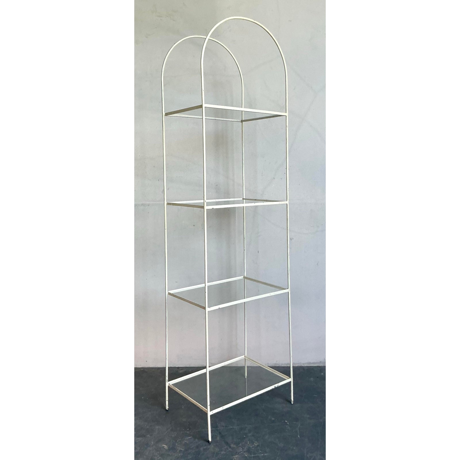 Vintage Regency Arched Iron Etagere - Detail view