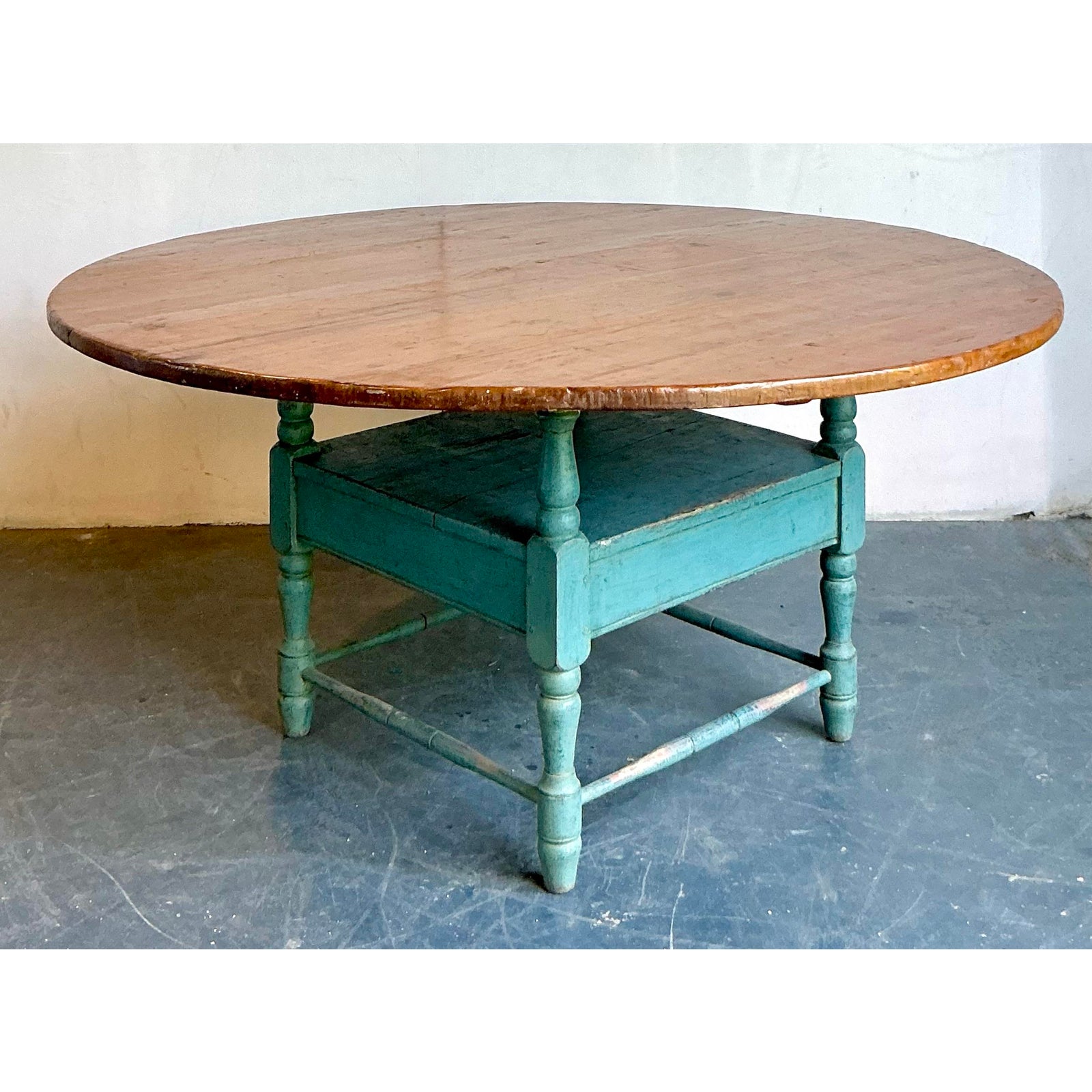 Vintage Boho Primitive Plank Farm Dining Table - Detail view