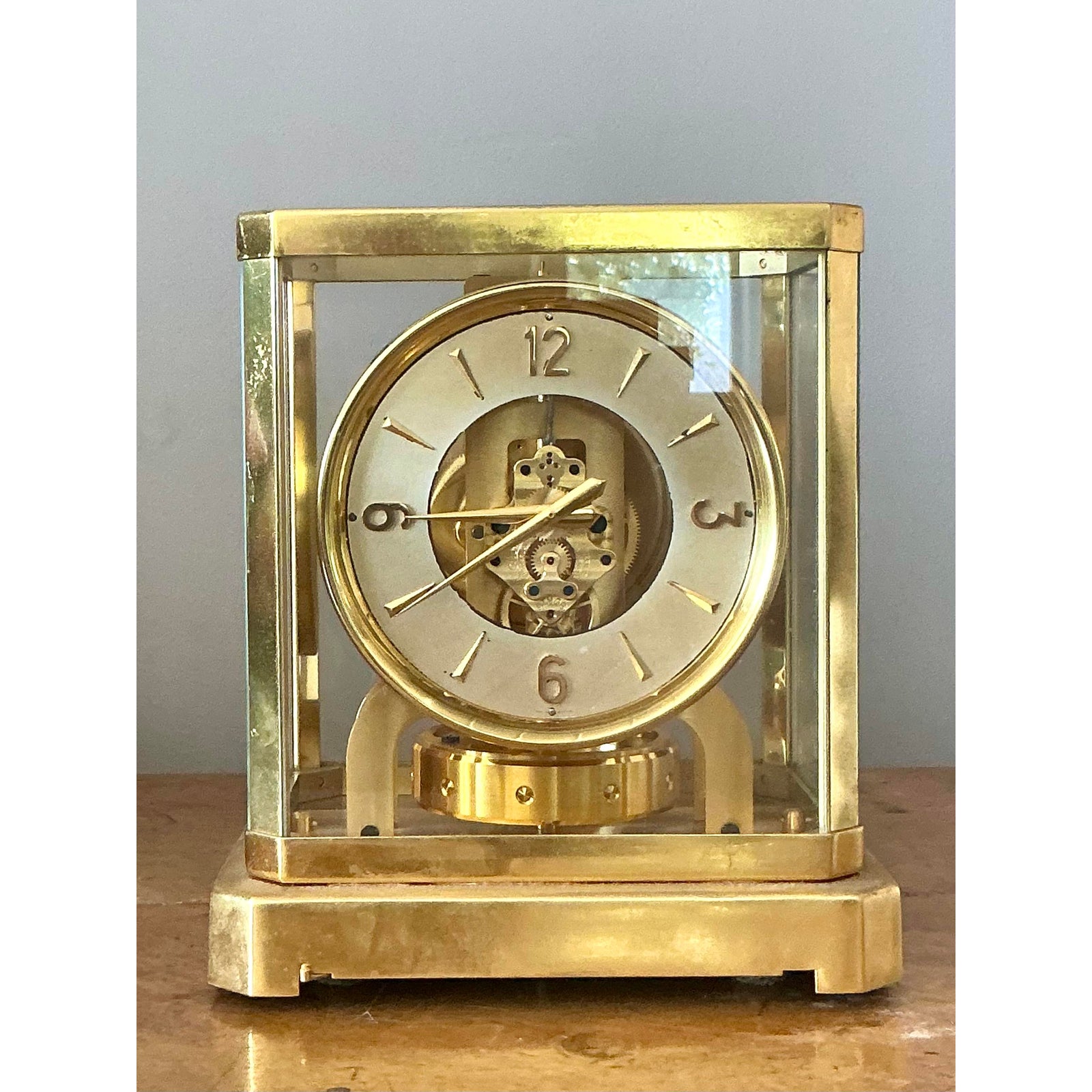 Vintage Swiss LeCoultere Brass Clock - Top view