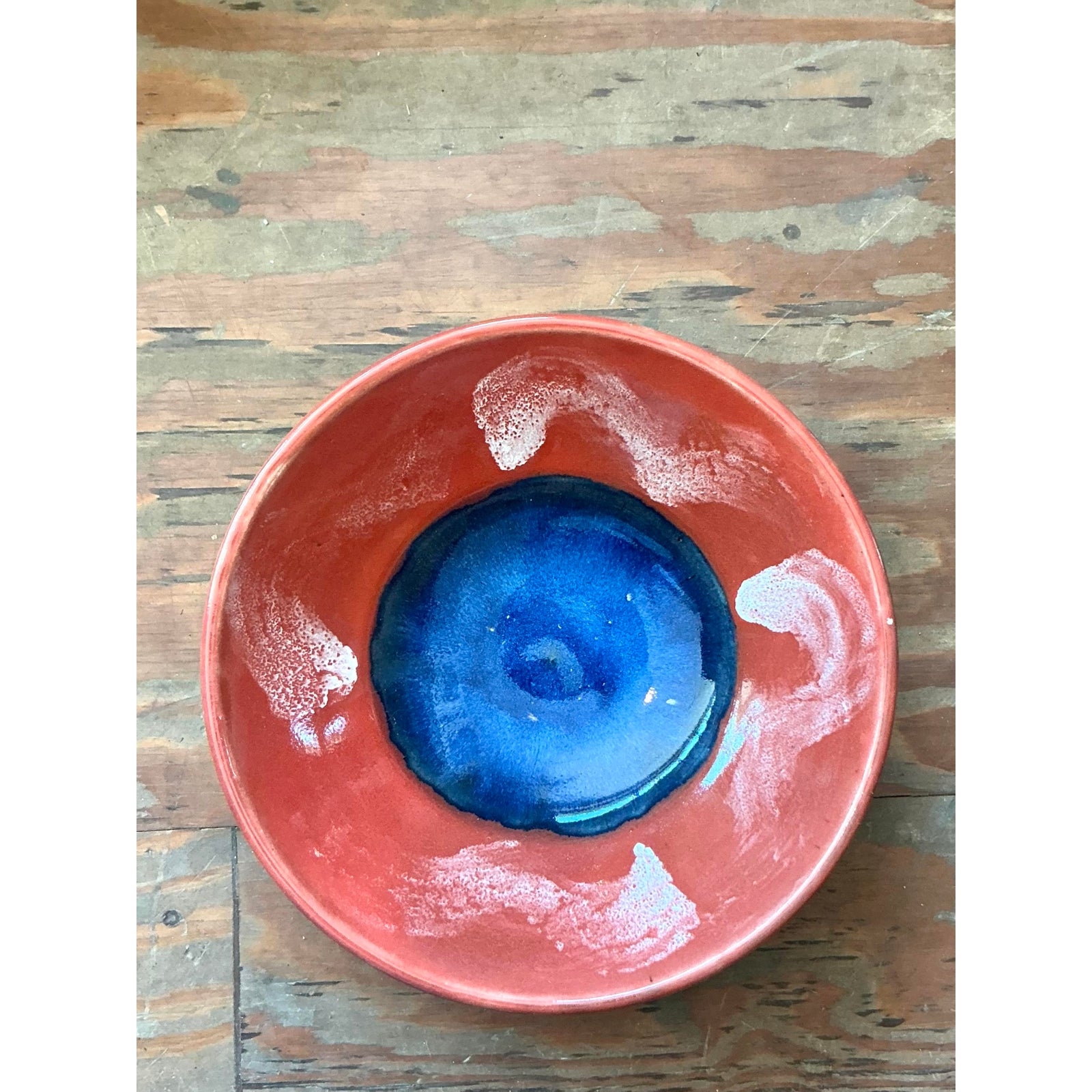 Vintage Boho Hand Painted Ceramic Bowl - Detail view