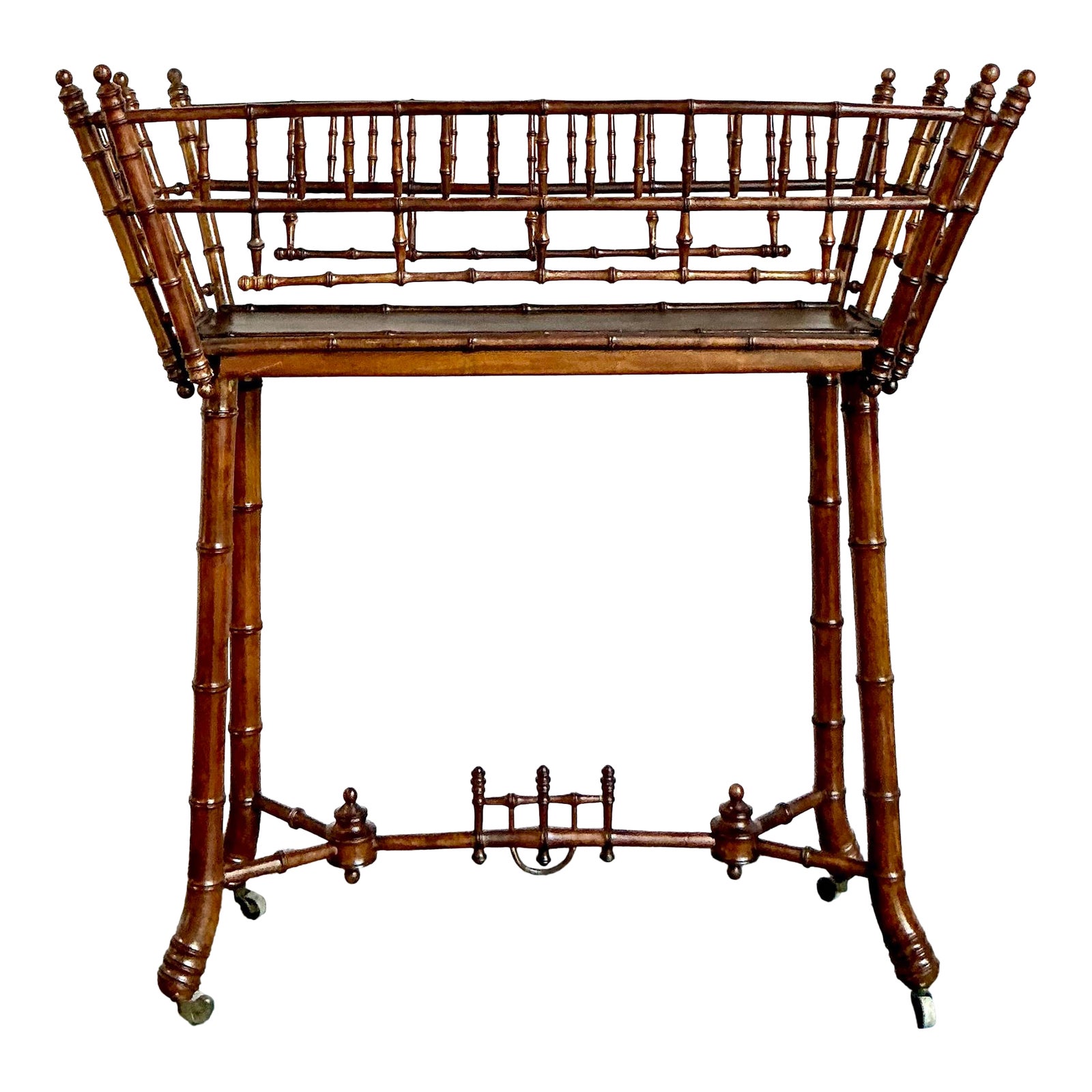 Vintage Regency Carved Bamboo Jardinere