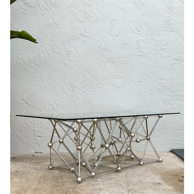 Vintage Boho Interlocking Molecule Coffee Table - Detail view