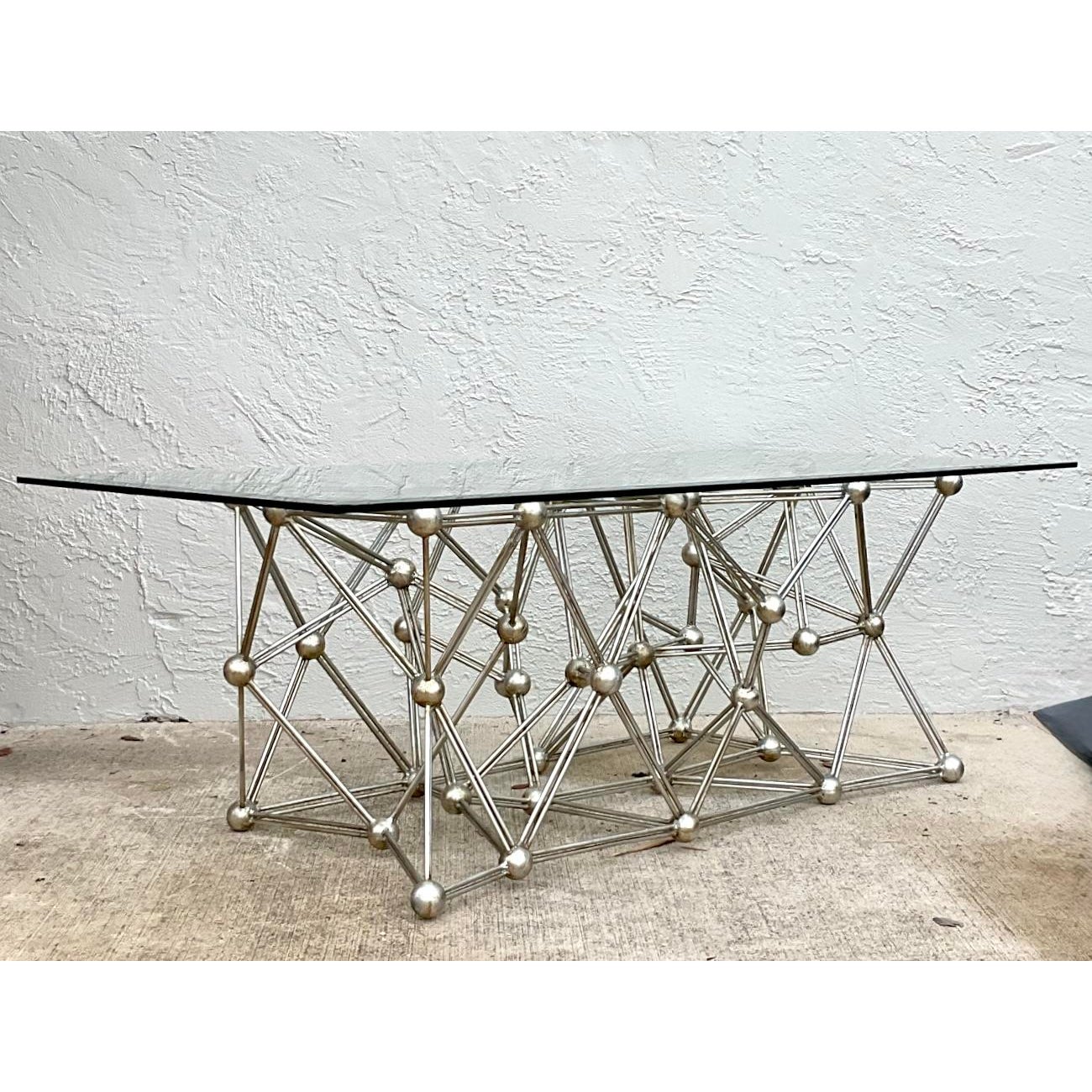 Vintage Boho Interlocking Molecule Coffee Table - Side view