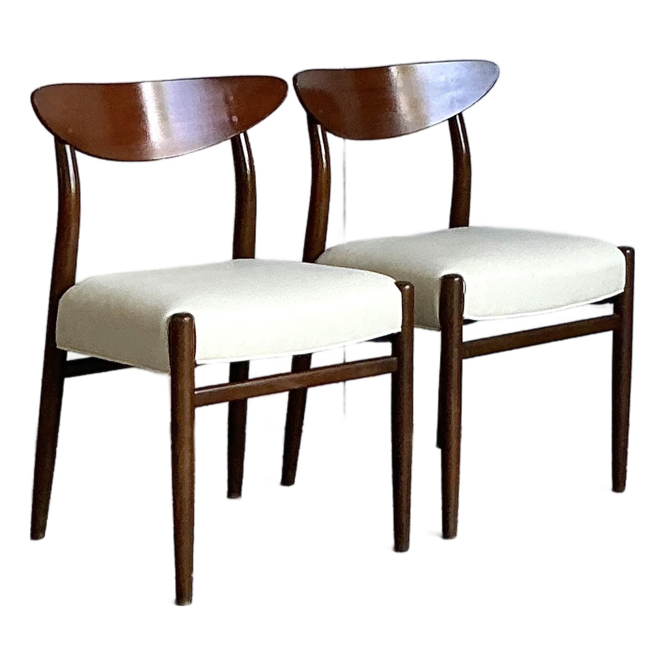 Vintage Mid-Century Modern Blade Back Dining Chairs - A Pair