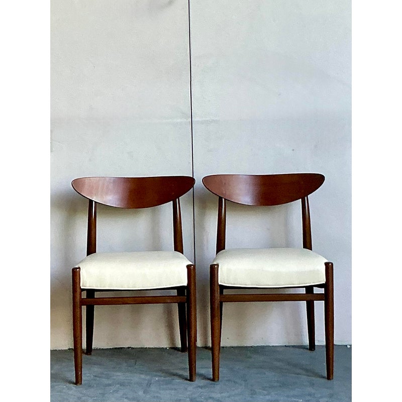 Vintage Mid-Century Modern Blade Back Dining Chairs - A Pair - Top view