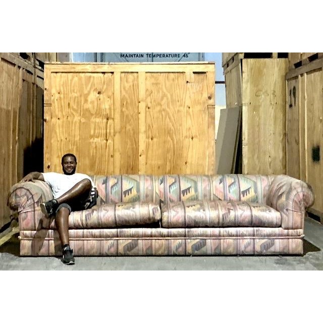Vintage Boho Monumental Roll Arm Sofa - Top view