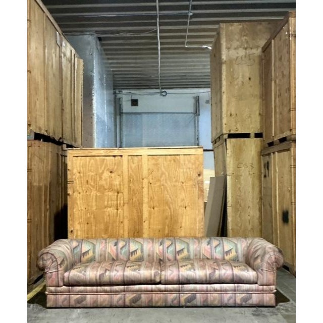 Vintage Boho Monumental Roll Arm Sofa - Side view