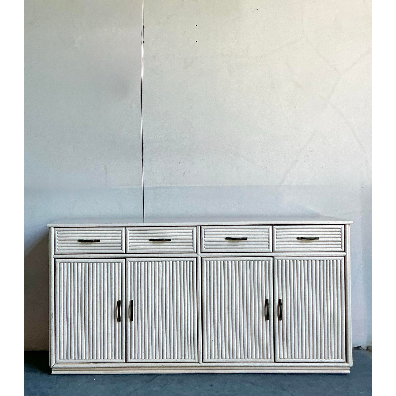 Vintage Coastal Reed Credenza - Top view