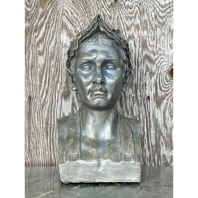 Vintage Boho Plaster Bust of Man - Detail view