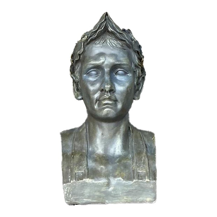 Vintage Boho Plaster Bust of Man