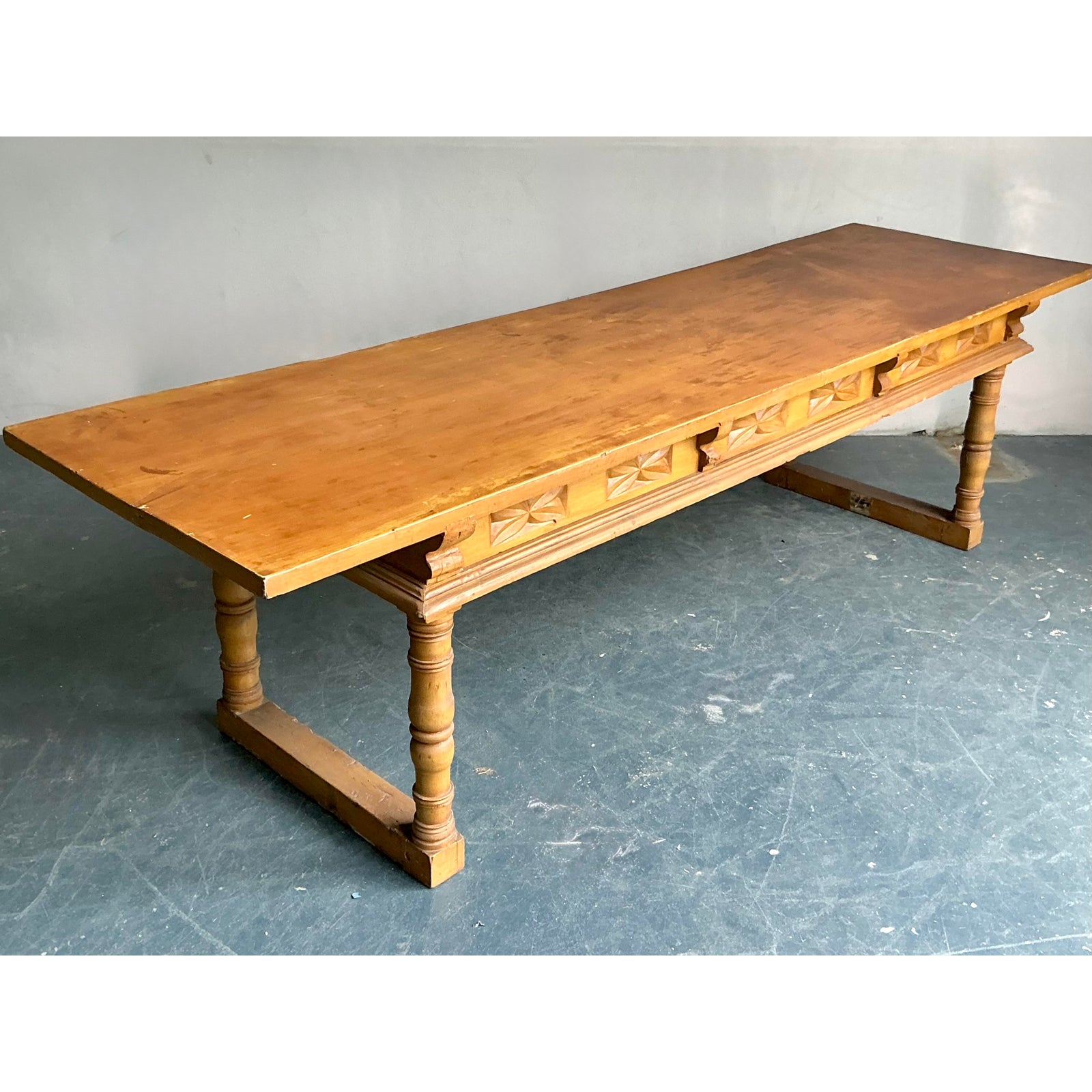 Vintage Boho Monumental Library Table - Top view